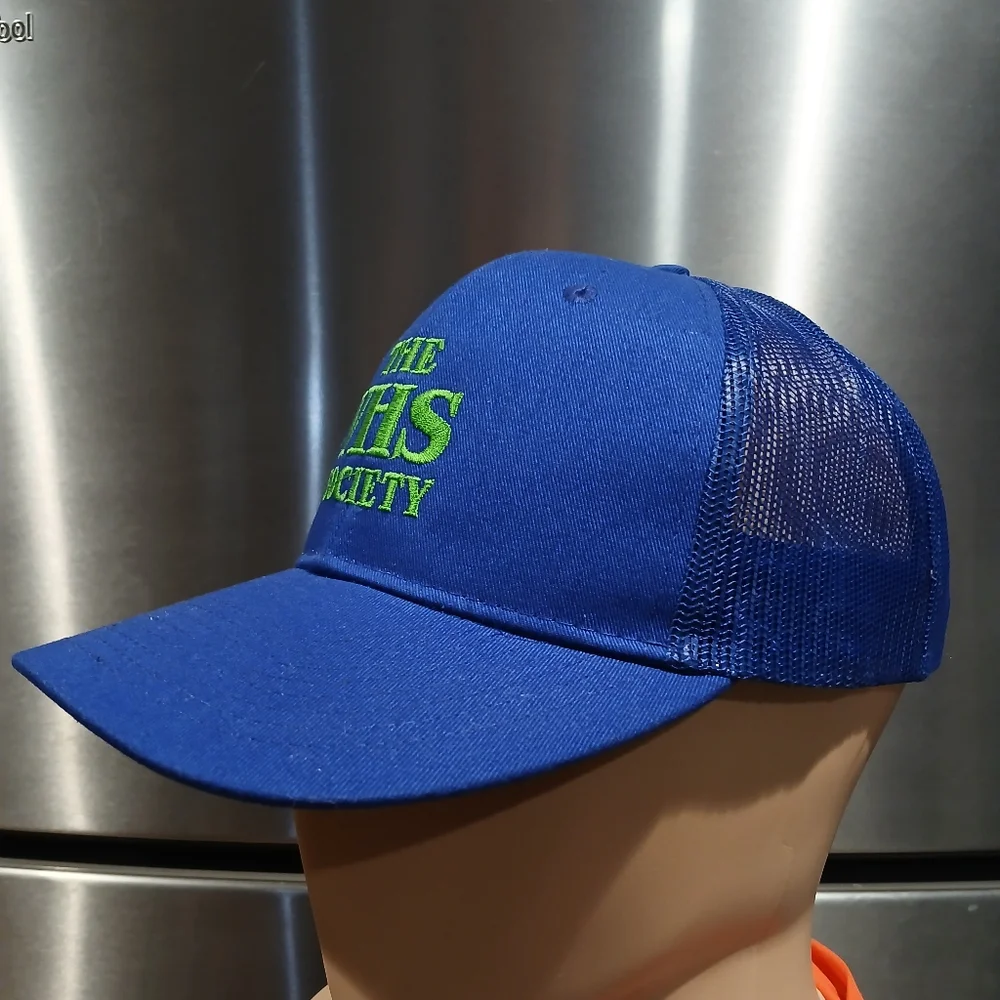 NWOT The VHS Society Blue and White Adjustable Trucker Hat
